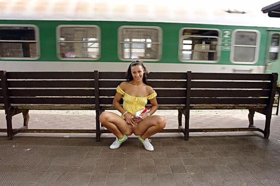 PublicPlacePussy/PackOfPorn - Helena - Waiting For The Train (HD/720p/588 MB)