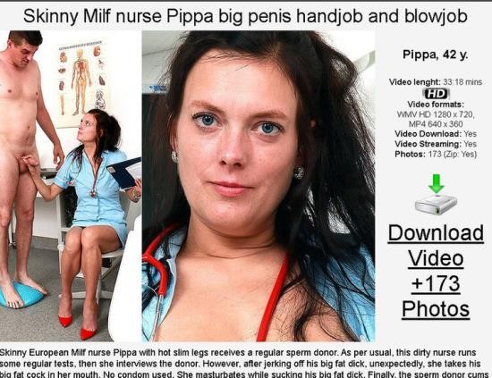 spermhospital - Pippa b: Lean Milf nurse Pippa big cock tugjob and blowjob (HD/720p/1.22 GB)