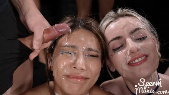 SpermMania - Emily Belle, Saki Kawanami's Sticky Bukkake Facial (FullHD/1080p/607 MB)